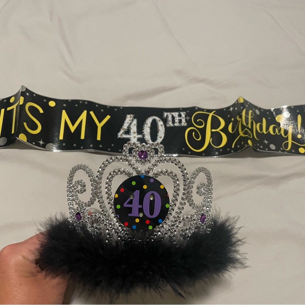 40th Birthday Tiara and Sash Set